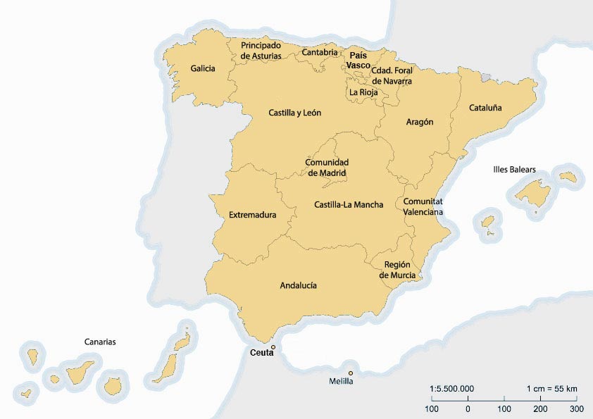 Espainiako mapa