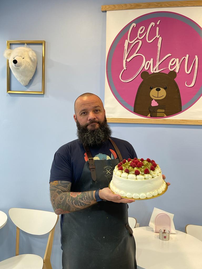 Ceci con la tarta