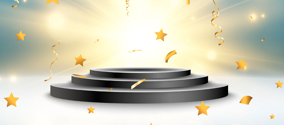podium con estrellas